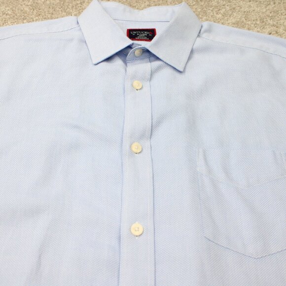 UNTUCKit Kvint Shirt Men XL Blue Slim Fit 100% Cotton Long Sleeve Button X-large - Picture 5 of 13